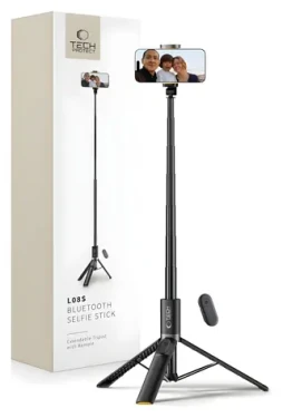 Tech-Protect L08S černá / Selfie tyč se stativem (5906302308286)