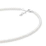 Perlový náhrdelník Agnes - pravé perly, stříbro 925/1000, Stříbrná 40 cm Bílá