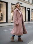 Dámský zimní kabát chlupáč dlouhý NY0751z růžový - FashionStreet S