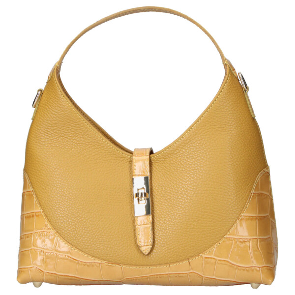 Luxusní dámská kožená kabelka do ruky Elizaveta, žlutá