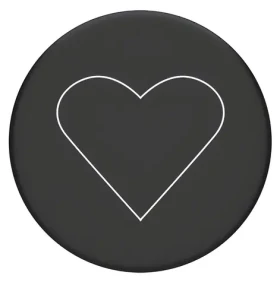 PopSockets 2 White Heart Black / Držák telefonu / Skládací madlo a stojánek (800667)