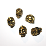 Lebka - zlatá - 9 x 7 x 8 mm - 1 ks