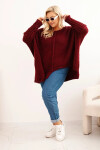 Svetr dámský Plus Size z akrylu s volným střihem a rukávem 3/4 fango UNI