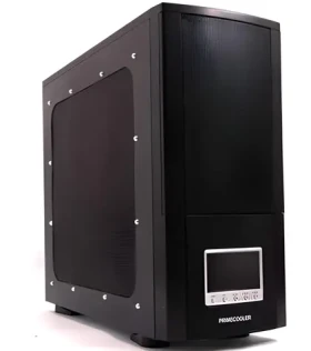 PRIMECOOLER MeshCase AS černá / Počítačová skříň / LCD / MeshSide / ATX / Bez zdroje (PC-MCAS-LCD)