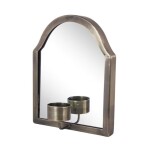 Strömshaga Nástěnné zrcadlo se svícnem Antique Brass 20 cm, měděná barva, sklo, kov