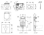 Geberit Set předstěnové instalace, klozetu sedátka Ideal Standard Tesi, tlačítka Sigma01, Rimless, SoftClose, alpská bílá 110.302.00.5 NE1