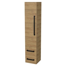 Koupelnová skříňka vysoká s černou úchytkou SAT Cube Way 35x163x33 cm dub Hickory mat CUBE3CV35DH CUBE3CV35DH