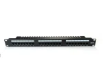 19" 24 portů černý / Patch panel / CAT.5E / U/UTP / 1U / kabelový žlab (DN-91524U-EC)