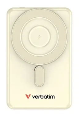 Verbatim Charge 'n' Go 2C zlatá / Magnetická bezdrátová powerbanka / 5000 mAh / 2× USB-C / MagSafe / 15–20 W (32253)