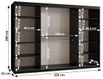 Šatní skříň Abi Zaluzja 3 Rozměry: 250 cm, Barva korpusu + barva dveří: Bílá + Bílá