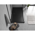 MEXEN - Flow sprchová vanička obdélníková slim 80 x 140, černá mat 46R708014
