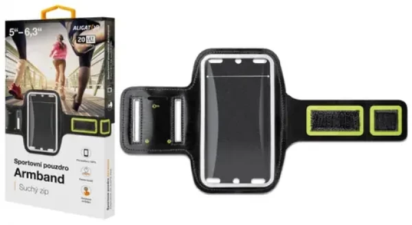 Aligator Armband Sportovní pouzdro černo-žluté (PF0003)