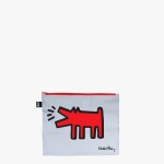 Taštičky na zip 3 ks LOQI KEITH HARING Dog, Heart, Love Reflective