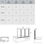 RAVAK - Supernova Vanová zástěna skládací třídílná VS3 115, 115x140 cm, satin/transparentní sklo 795S0U00Z1