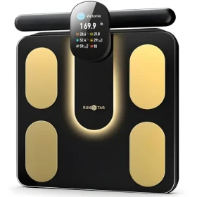 RUNSTAR Chytrá osobní váha 8E SmartScan Pro zlato-černá / Bluetooth / 8 senzorů / do 180 kg / BMI, tuk, voda (FG2305)