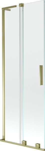 MEXEN/S - Velar L dvoukřídlá posuvná vanová zástěna 70 x 150, transparent, zlatá 896-070-003-01-50