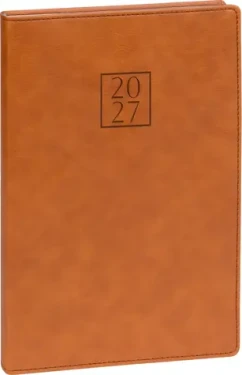 NOTIQUE Prestigio 2027 hnědý / Týdenní diář / 15 x 21 cm