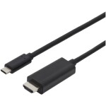 Digitus USB-C® / HDMI kabelový adaptér USB-C ® zástrčka, Zástrčka HDMI-A 5.00 m černá AK-300330-050-S stíněný, dvoužilový stíněný Kabel pro displeje USB-C®