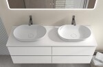 CERANO - Koupelnová skříňka Carole + deska pod umyvadlo Navira Slim - 18 mm - bílá matná - 120x49,8x46 CER-476351