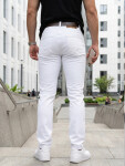 Pánské džíny slim fit s páskem bílé FashionStreet UX4498 s30