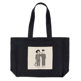Helen b Plátěná taška z organické bavlny Tote Matching Couple XL, černá barva, textil
