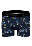Pánské boxerky John Frank JFBD371-MOTO Tm. modrá XXL