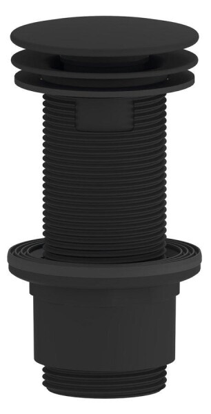 SAPHO - Umyvadlová výpust 5/4“, neuzavíratelná, velká zátka, 10-80, ABS/černá mat CV1232B