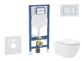 GEBERIT - Duofix Set předstěnové instalace, klozetu Oudee Vortex a sedátka softclose, tlačítko Sigma30, bílá/bílá mat SANI11CA3189B