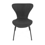 Židle jídelní, šedá látka, nohy černý kov