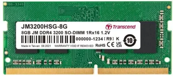 Transcend JetRam 8GB (1x8GB) 3200MHz / SODIMM / DDR4 / CL22 / 1.2V / 1Rx16 (JM3200HSG-8G)