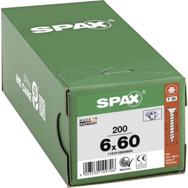 SPAX 1191010600605 R 88091 Senkkopf/T-STAR šroub do dřeva 6 mm 60 mm T-STAR plus ocel WIROX 200 ks