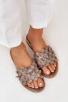Dámské pantofle na plochém podpatku 40381 Taupe - Zazoo taupe 39