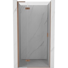 MEXEN/S - Mist-H L sprchové dveře křídlové levé 80, transparent, měď kartáčovaná 8A5L-080-000-65-00-L