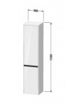DURAVIT - Ketho.2 Vysoká skříňka 176x40x36 cm, 2 dvířka, panty vpravo, matná bílá K21329R18180000