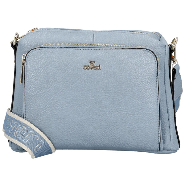 Trendy dámská koženková crossbody kabelka Chiara, světle modrá