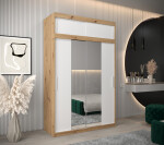 Šatní skříň Abi T1 s nástavcem Barva korpusu: Bílá, Rozměry: 250 cm, Dveře: Dub artisan