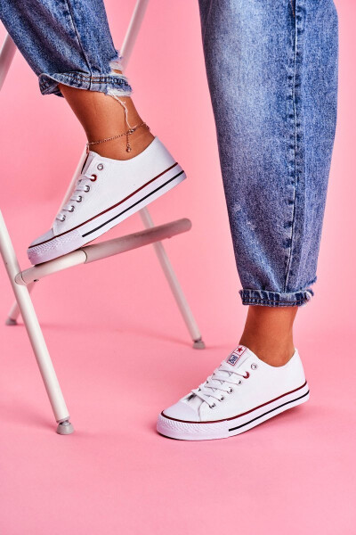 Dámské Klasické Tenisky Bílé S červeným Lemováním Ecoma 38