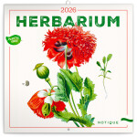 Nástěnný poznámkový kalendář 2026 NOTIQUE - Herbář, 30 x 30 cm