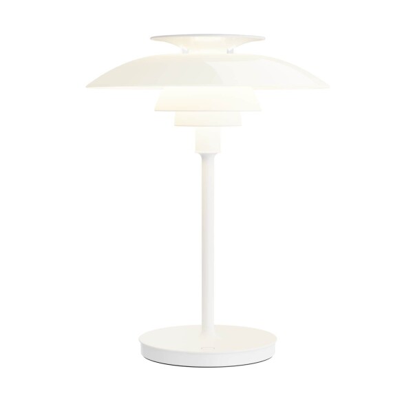 Louis Poulsen Přenosná lampa PH 80 Portable White, bílá barva, sklo, kov