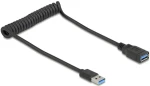 Delock USB-A (M) - USB-A (F) 0,6 m černá / Prodlužovací kabel / Spirálový / USB 5 Gbps (90367)