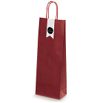 50 x Papírové tašky na víno pro 1 láhev 140x390x80mm, červená