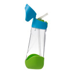 B.box Láhev na pití s brčkem 600 ml - modrá/zelená