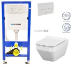 GEBERIT DuofixBasic s bílým tlačítkem DELTA51 + WC CERSANIT CLEANON CREA čtverec + SEDÁTKO 458.103.00.1 51BI CR2