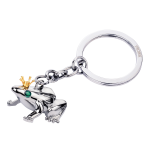 TROIKA klíčenka - žabka s korunkou \"Frog King\", kovová, mix barev