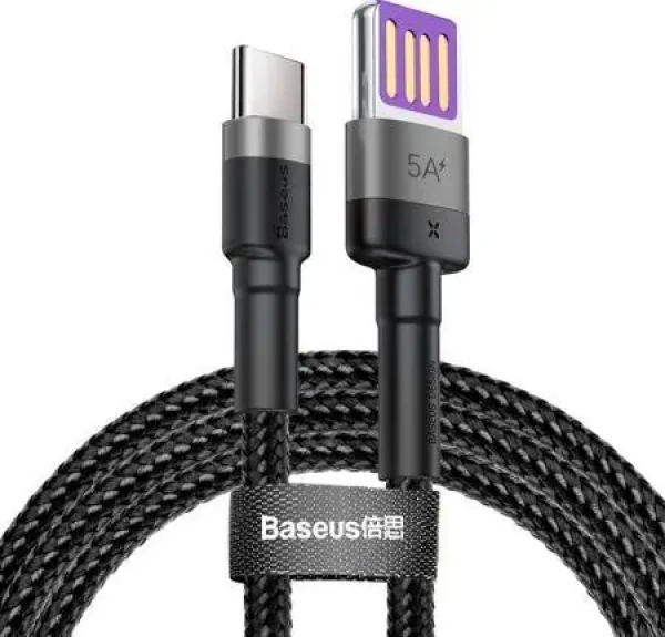 Baseus CATKLF-PG1 kabel USB-A na USB-C černo-šedivá / 1 m (CATKLF-PG1)