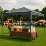 Zahradní pavilon stan 3x3 m s automaticky rozkládací střechou Bílá