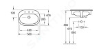 VILLEROY & BOCH - O.novo Umyvadlo zápustné 560x405 mm, bez přepadu, otvor pro baterii, alpská bílá 41615701