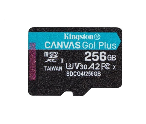 Kingston MicroSDXC karta 256GB Canvas Go! Plus, R:200/W:160MB/s, Class 10, UHS-I, U3, V30, A2 + Adaptér EDF_443750