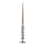 Bloomingville Kovový svícen Metina Silver 28,5 cm, stříbrná barva, kov