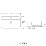 CERANO - Umyvadlo keramické - na desku - Vico - bílá lesklá - 55x45 CER-680337